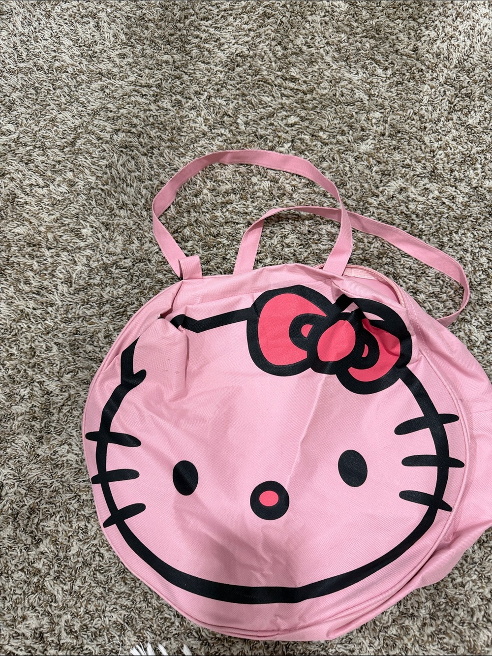 Hello Kitty Pink Round Tote with Black Face Print